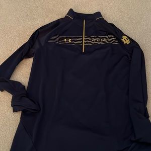 Notre Dame navy and gold Under Armour quarter zip